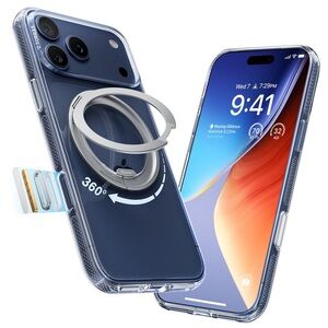 iPhone 17 PRO 360 Magnetic Stand with MagSafe Slim Style Case-Crystal Clear